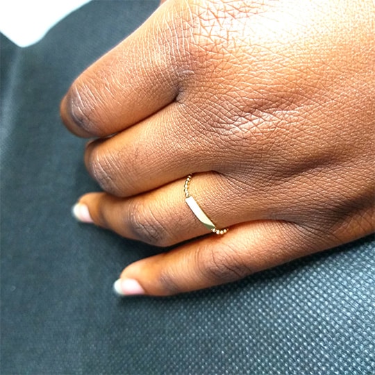 Beads gold ring
