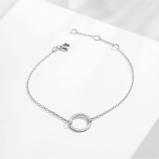 Circle silver bracelet