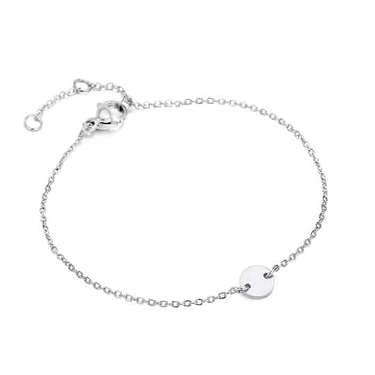 Disc silver bracelet