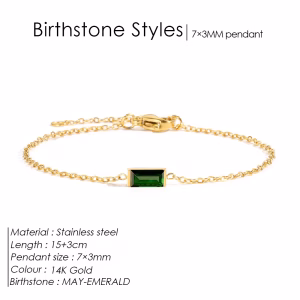 Emerald Birthstone Bracelet