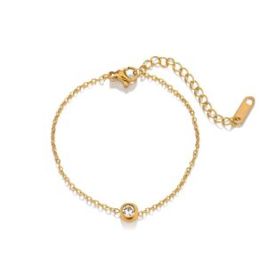 Gold zircon bracelet
