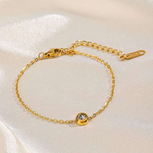 Gold zircon bracelet