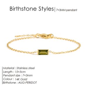 Peridot Birthstone Bracelet